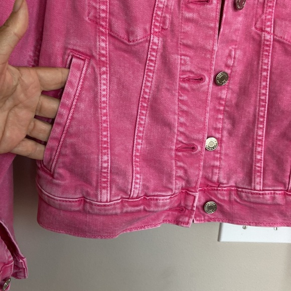 GAP x Barbie Collaboration Puff Sleeve Denim Jacket,  Pink, Size XS - Picture 6 of 13